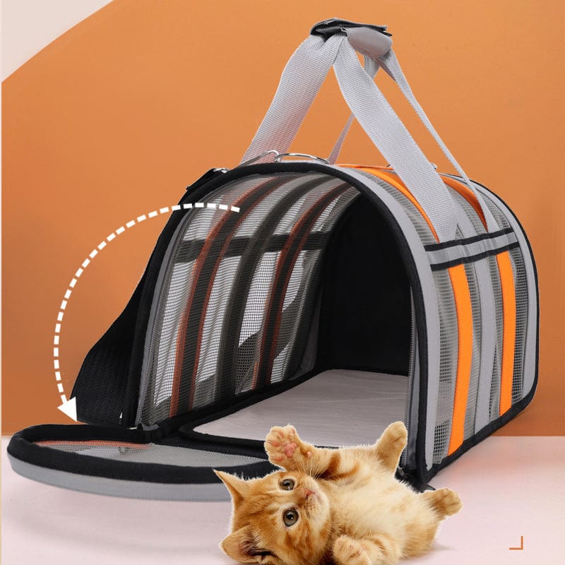 Sac à dos pour chat portable et extérieur avec fenêtre en mesh, idéal pour le transport de félins en toute sécurité.