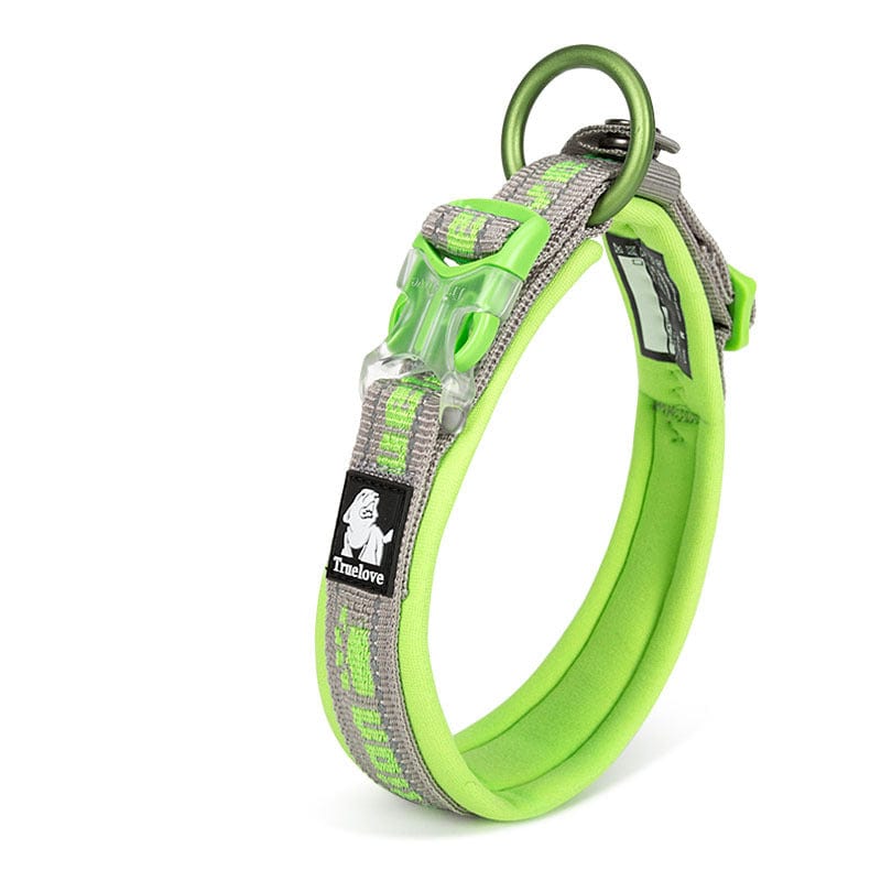 Harnais de collier pour chien grand en nylon vert, idéal pour l'entraînement et la sécurité des chiens.