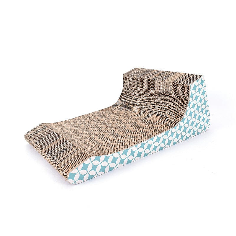 Planche à gratter en carton pour chats, accessoire en papier ondulé, durable et écologique.