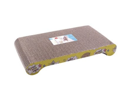 Tapis grattage S Shape pour chat en papier ondulé, confortable et idéal pour les félins.