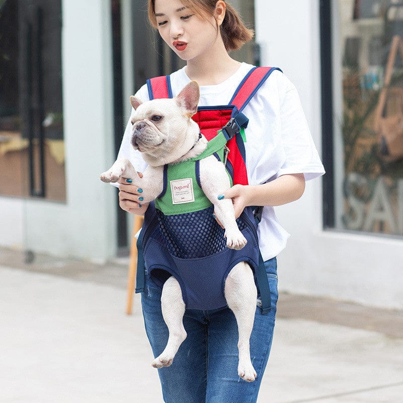 Femmes portant un sac à dos pour animaux avec un chien, sac confortable et tendance pour les sorties.