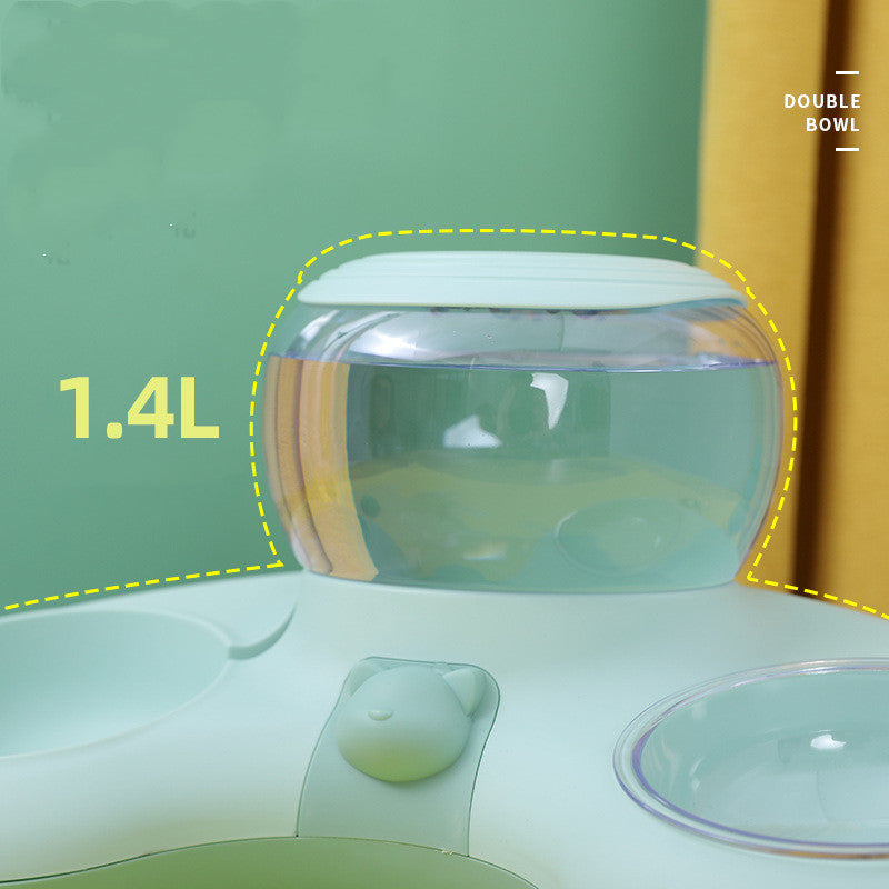 Bol Double Automatique pour Eau et Nourriture en Forme de Croissant