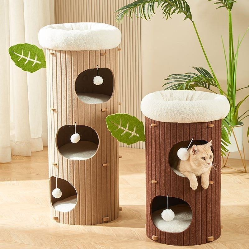 Nid en Feutre pour Chat - Arbre à Gratter Universel