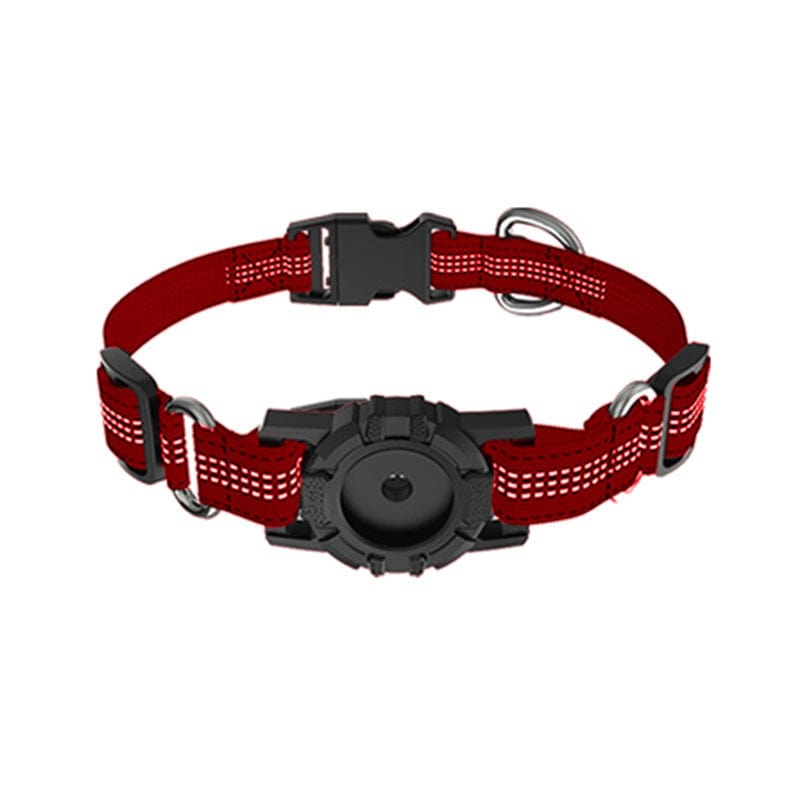 Collier Anti-perte pour Chien en rouge, durable et ajustable, idéal pour la sécurité et le confort de votre animal.