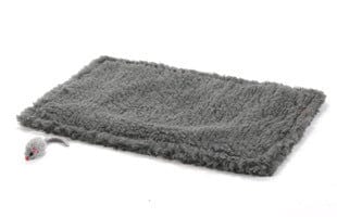 Tapis en chanvre pour chat avec jouet intégré, doux et confortable pour le jeu et le repos.