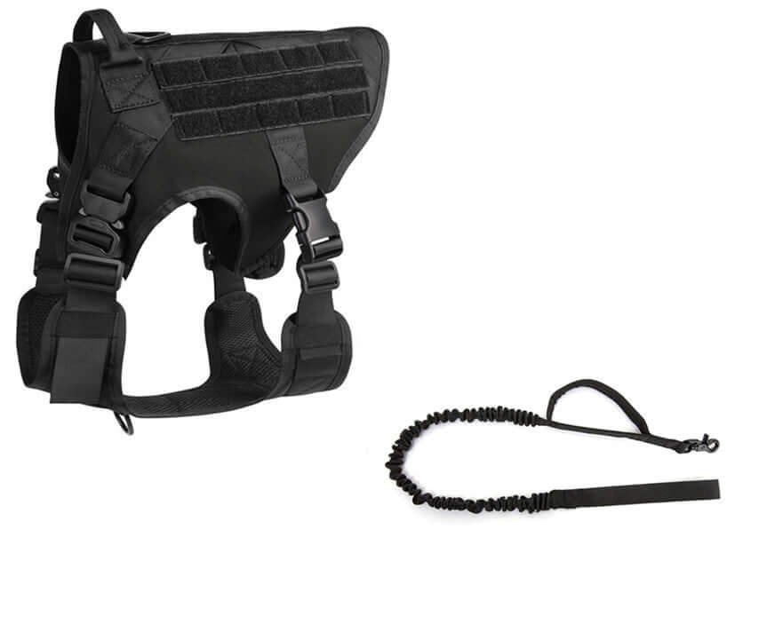 Ceinture de sécurité tactique pour chien en nylon 1000D avec laisse extensible, idéale pour les animaux de compagnie.