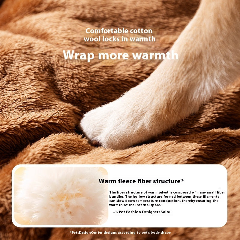 Niche Courbée en Peluche pour Petit Chien
