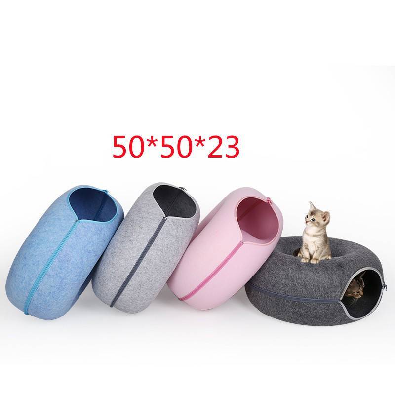 Nid Rond en Feutre pour Chats - Quatre Saisons