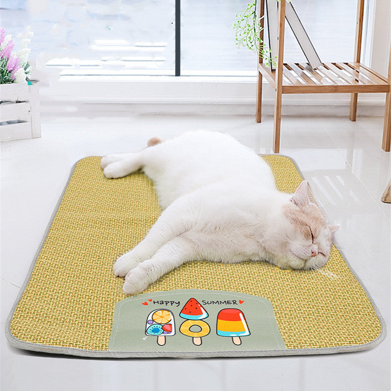 Tapis Refroidissant pour Animaux - Nid d'Été en Rattan