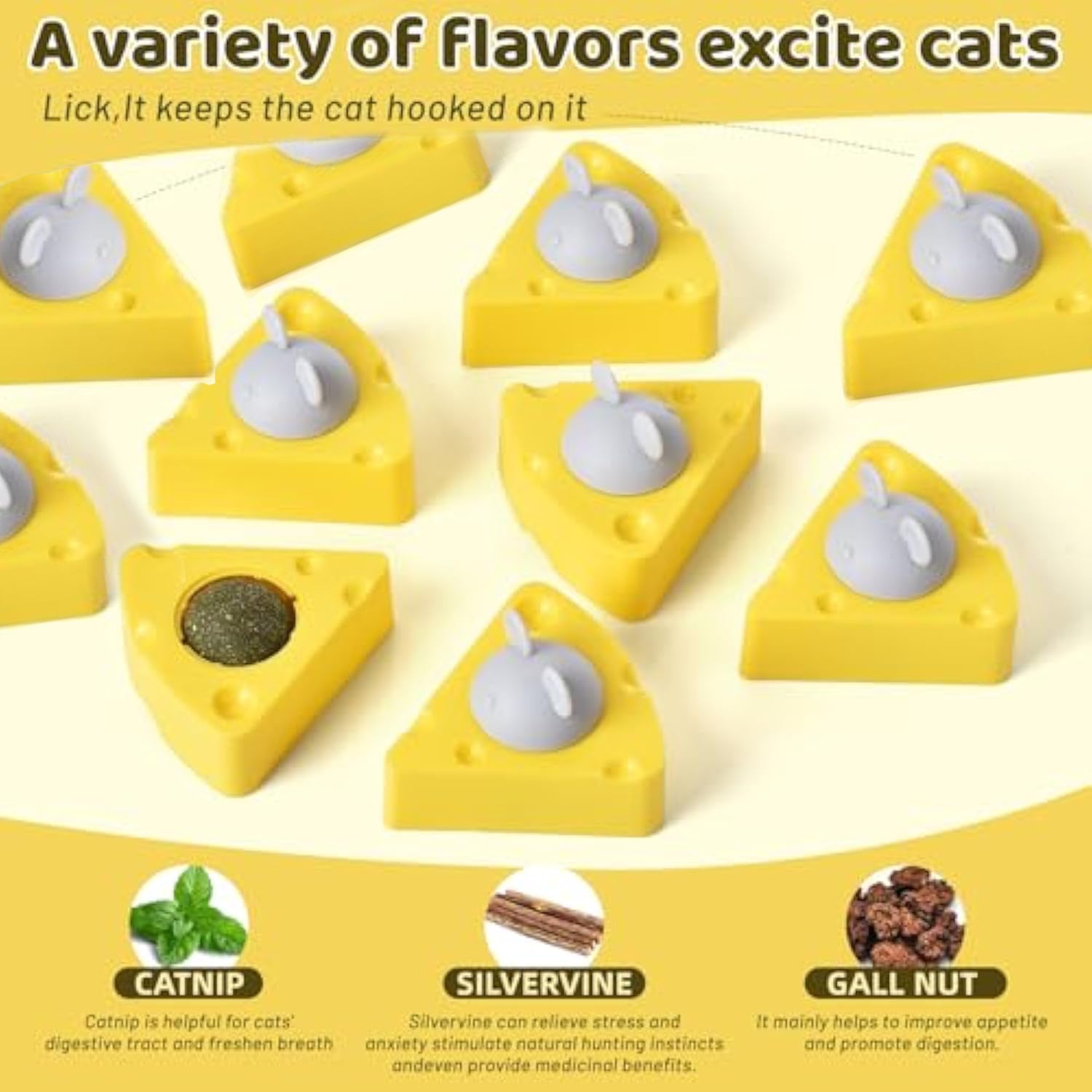Balles de Catnip en Forme de Fromage pour Chats