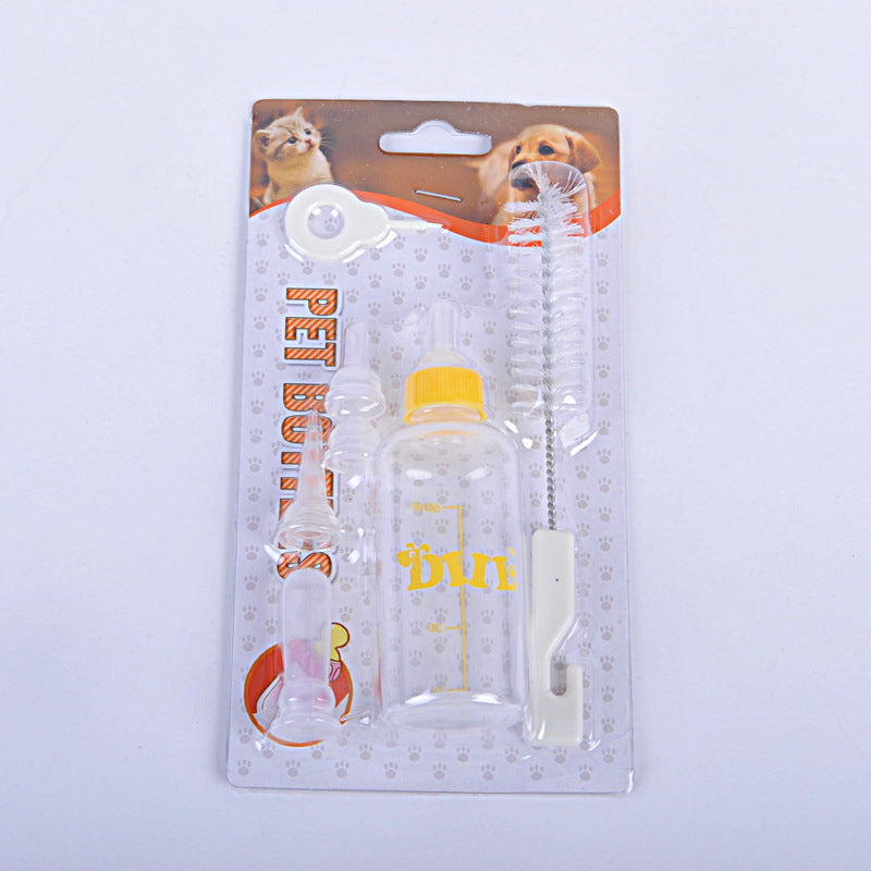 Bouteille d'eau pour animaux avec accessoires, idéale pour chiens et chats, en plastique non toxique.