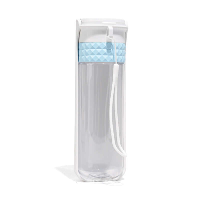Gobelet d'eau portable pour chien avec couvercle bleu et design pratique pour hydrater votre animal en voyage.
