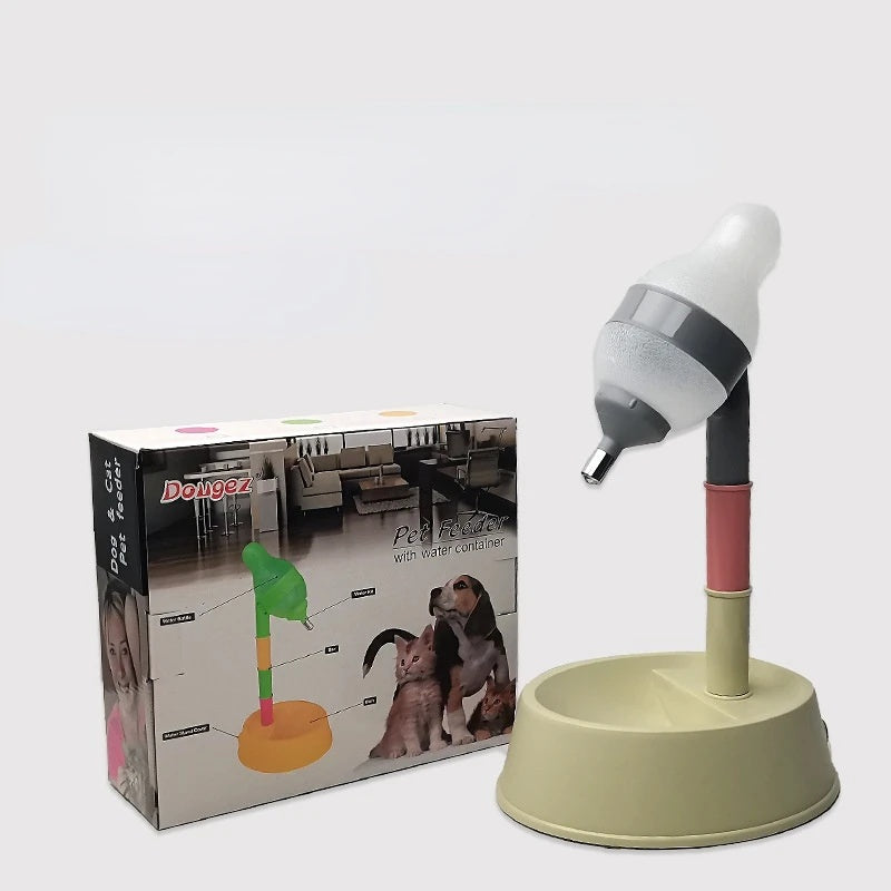 Récipient d'eau ajustable pour chiens et chats, design 2 en 1 avec emballage attractif.