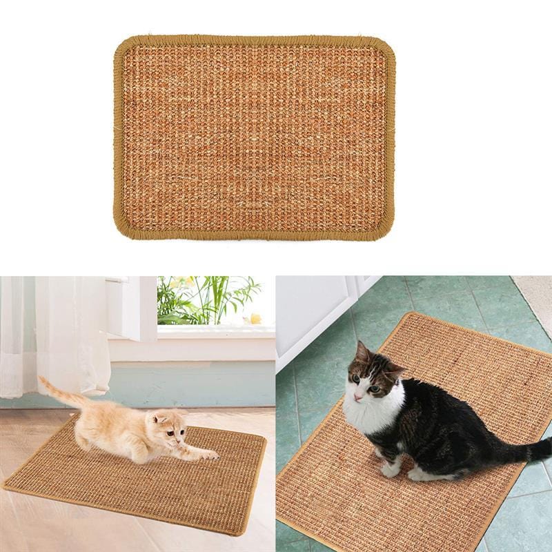 Tapis anti-rayures en sisal naturel pour chat, offrant un espace de grattage sécurisé et confortable.