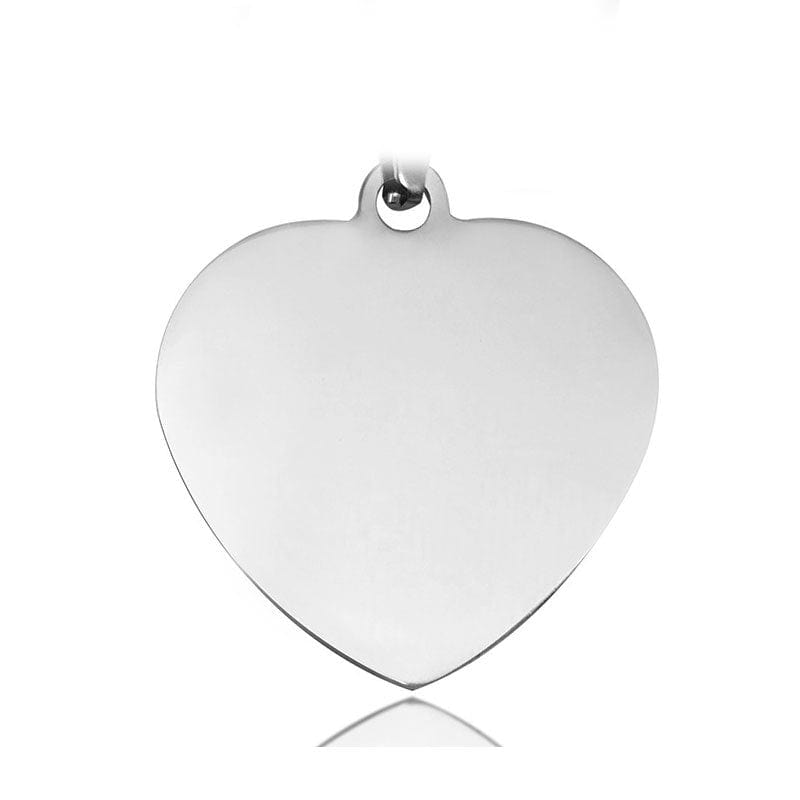 Pendentif en acier inoxydable en forme de cœur, parfait pour un collier pour chien ou un accessoire pour animaux.