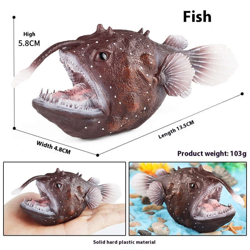 Modèle de jouet poisson diable en plastique éducatif pour enfants, idéal pour développer la cognition et l'imagination.