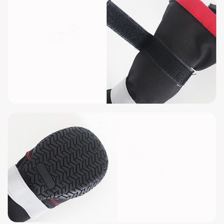 Bottes chaudes et douillettes pour chiens, en polyester, sous-vêtement antidérapant pour l'automne/hiver.