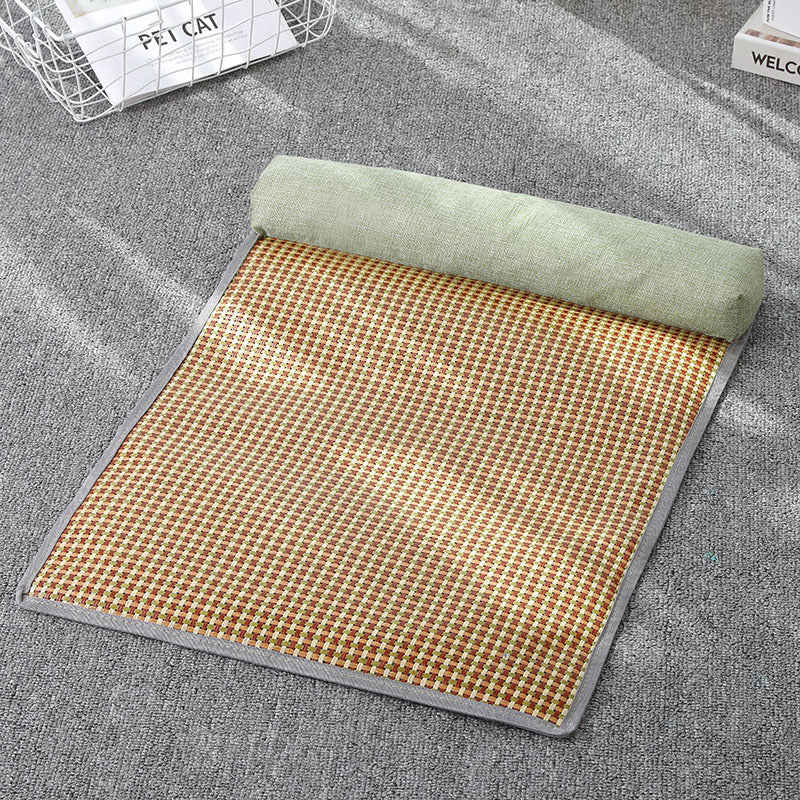 Tapis d'été pour animaux de compagnie en rattan