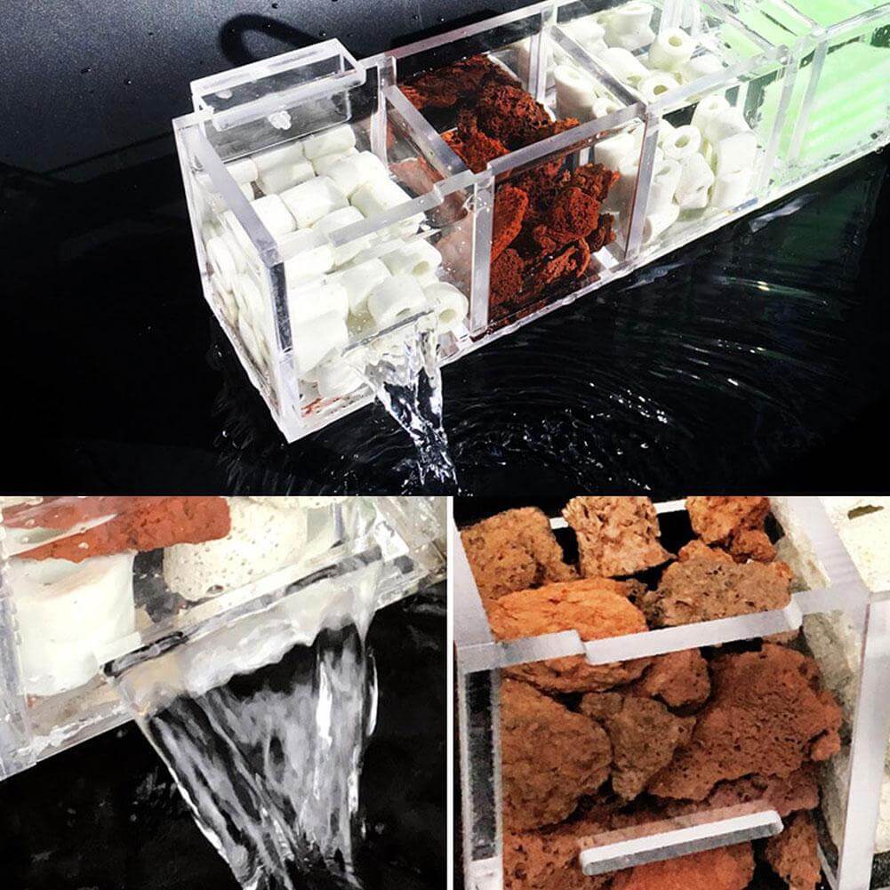 Boîte de Filtre Humide montrant séparation efficace de l'huile et de l'eau pour un environnement aquatique sain.