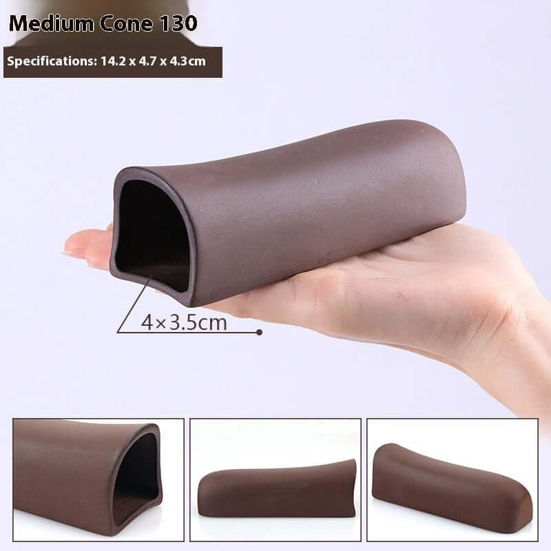 Medium brown cone for aquarium, measuring 14.2 x 4.7 x 4.3 cm, ideal for aquatic landscapes and decoration.