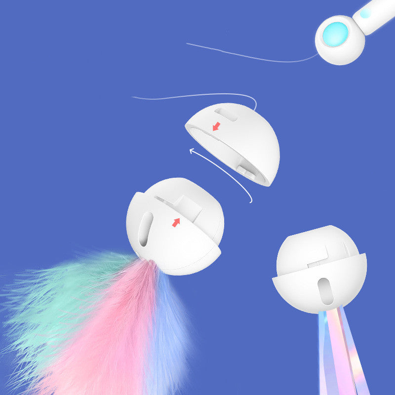 Jouet à Gratter Cat Wand 2-en-1 avec Laser et Balles
