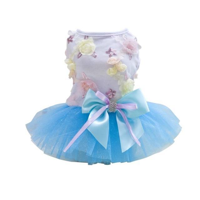 Robe Tutu Princesse pour Chien en coton et dentelle, élégante et confortable, idéale pour l'été.