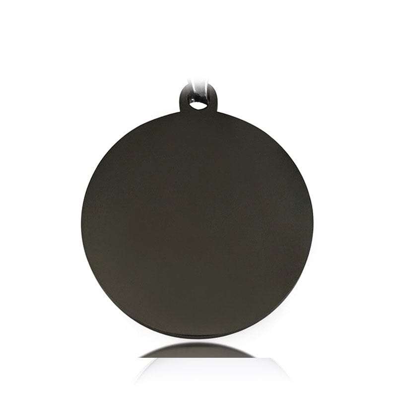 Pendentif anti-perte en acier inoxydable pour animaux, design élégant en forme de cercle.