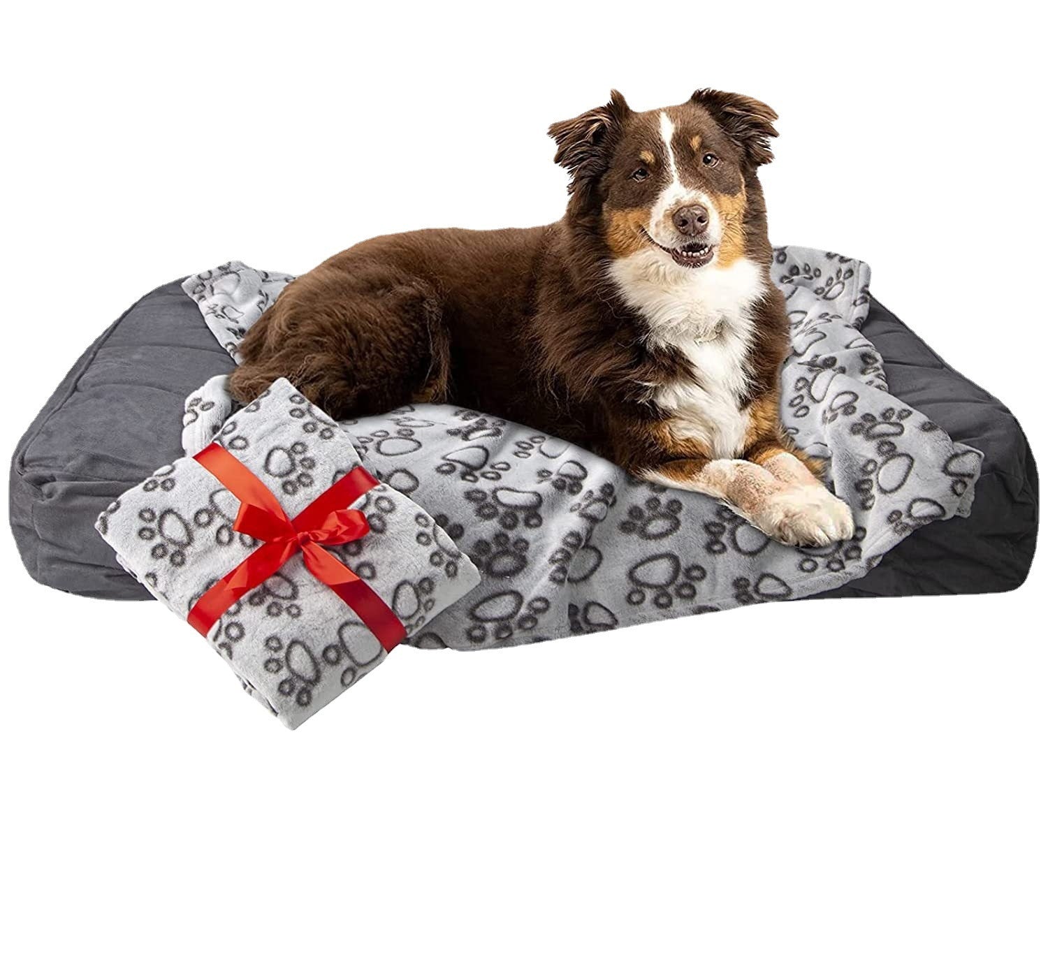 Couverture pour Chien en Flanelle à Motifs de Fleurs