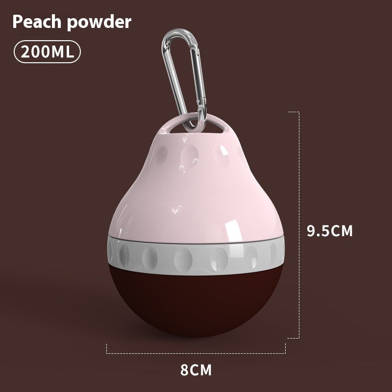 Gobelet d'eau portable pour chiens de 200ml en couleur pêche, facile à transporter et durable.