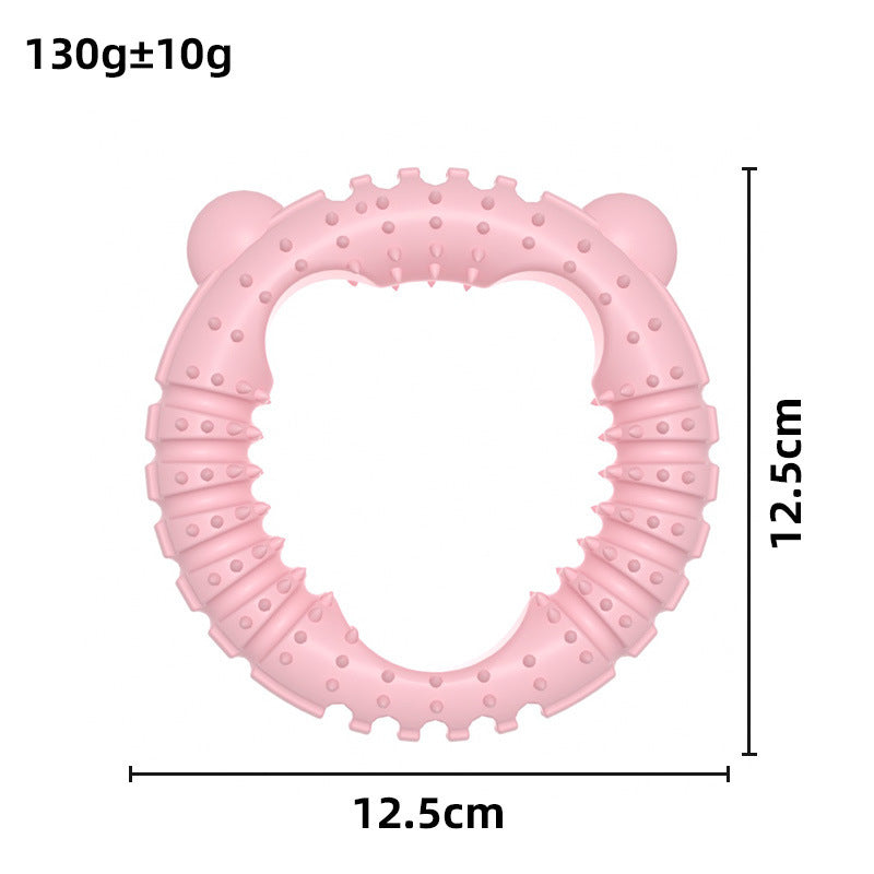 Anneau à mâcher résistant en forme d'ours pour chiens