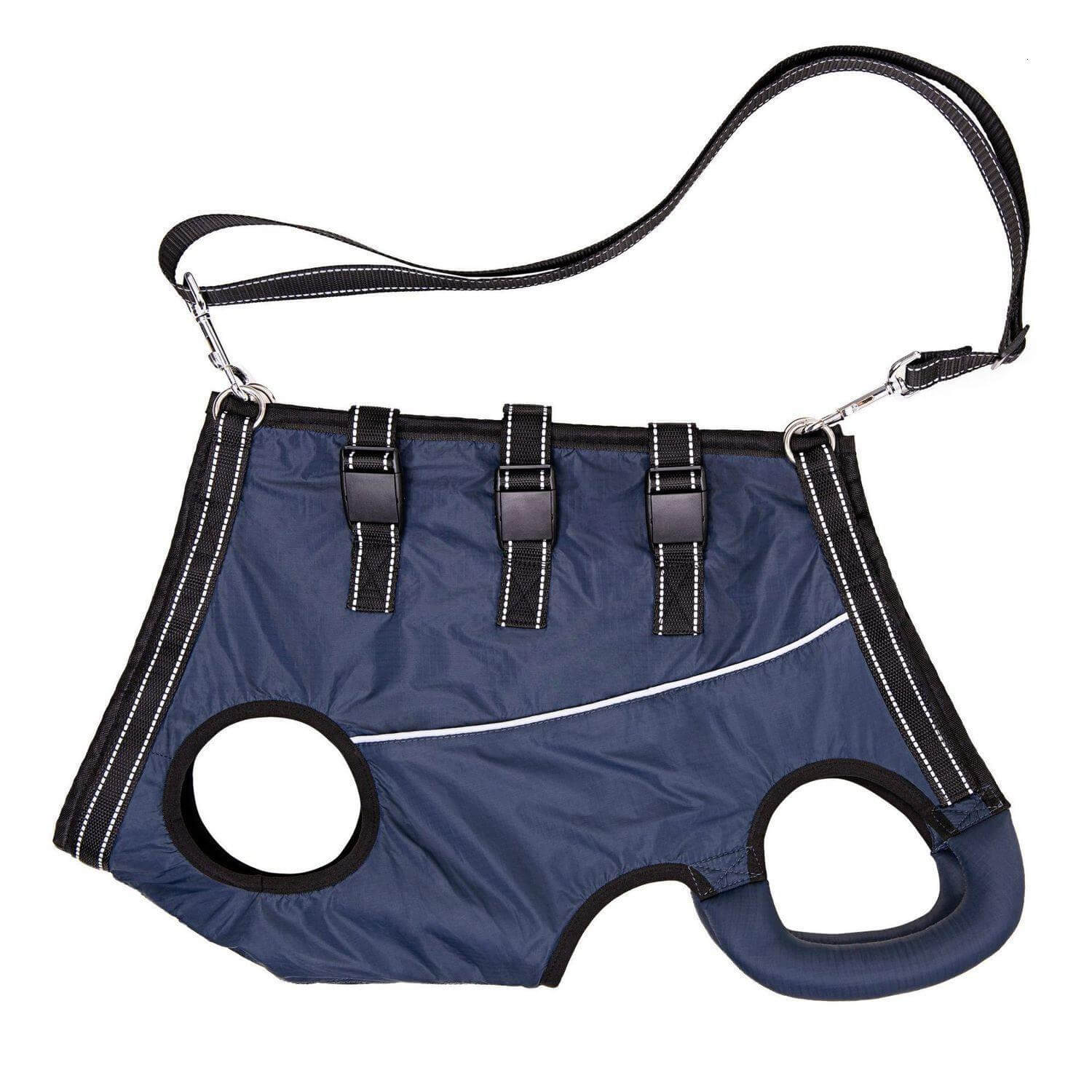 Ceinture auxiliaire pour chiens âgés et handicapés, avec harnais et laisse, en tissu durable et confortable.