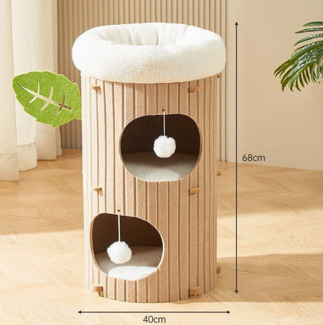 Nid en Feutre pour Chat - Arbre à Gratter Universel