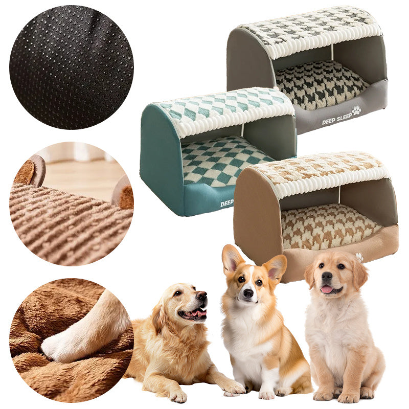 Niche Courbée en Peluche pour Petit Chien
