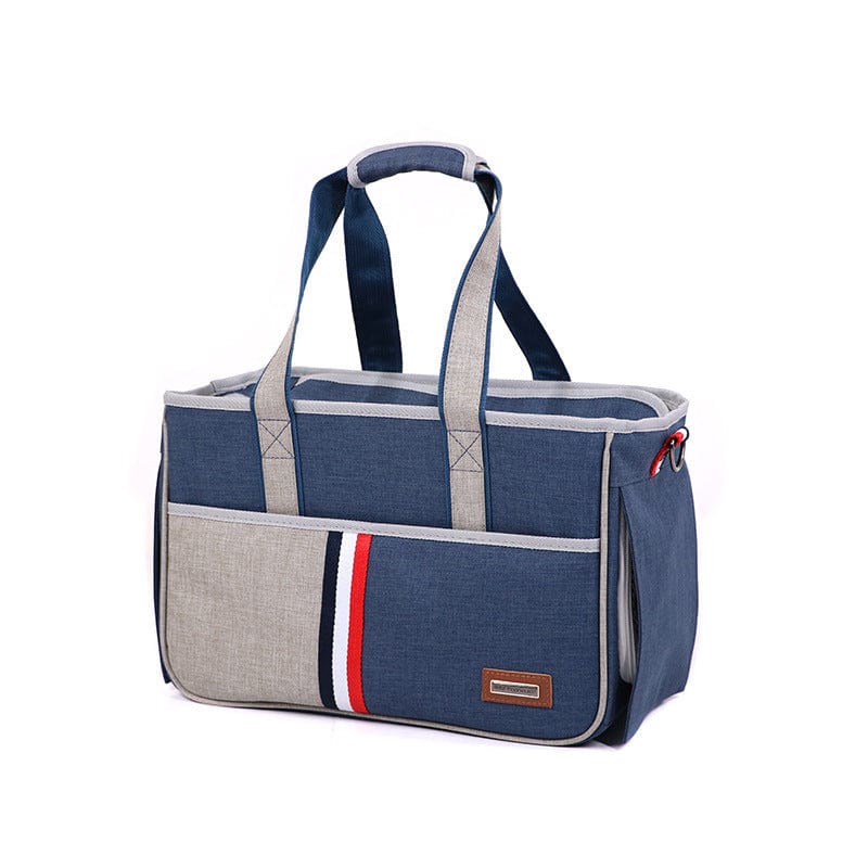 Sac à dos en toile résistante pour transport d'animaux avec poignées confortables, idéal pour les sorties.