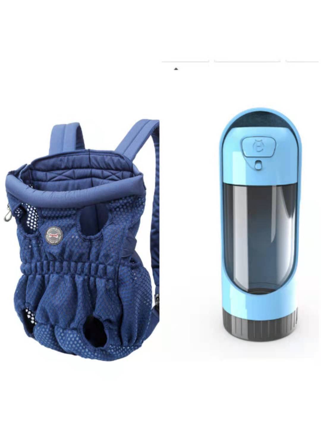 Sac à dos porte animal de compagnie respirant et fontaine d'eau portable pour animaux.