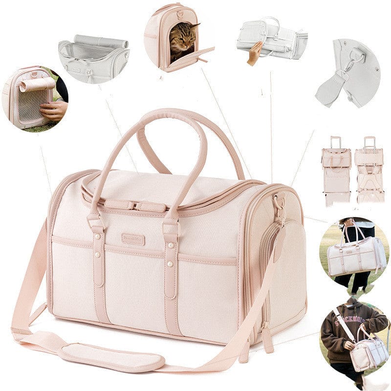 Sac à dos pour animaux en cuir, idéal pour transporter chiens et chats avec confort, style et accessoires.