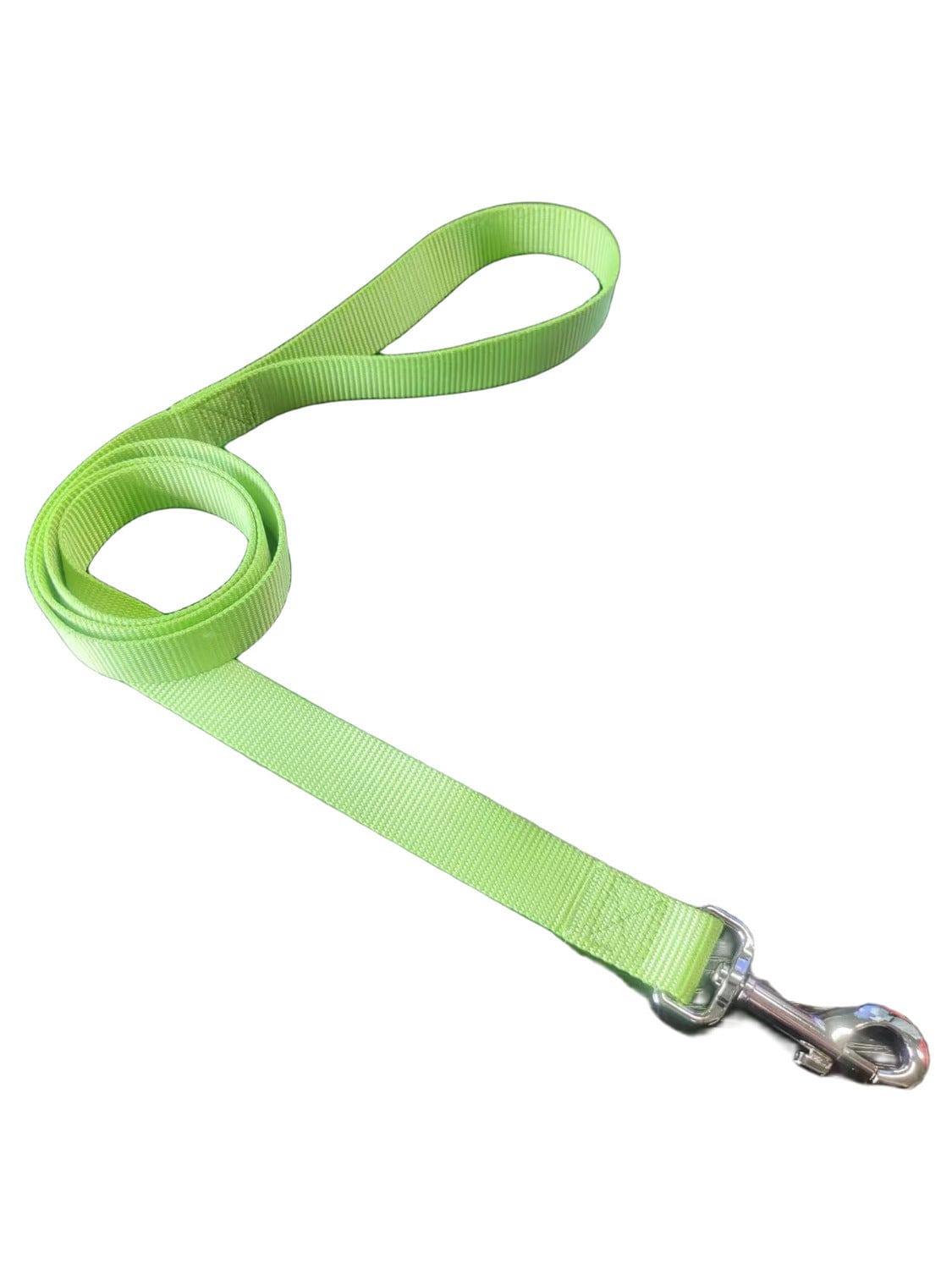 Corde de traction solide pour chien en nylon vert lumineux, idéale pour les promenades et l'entraînement.