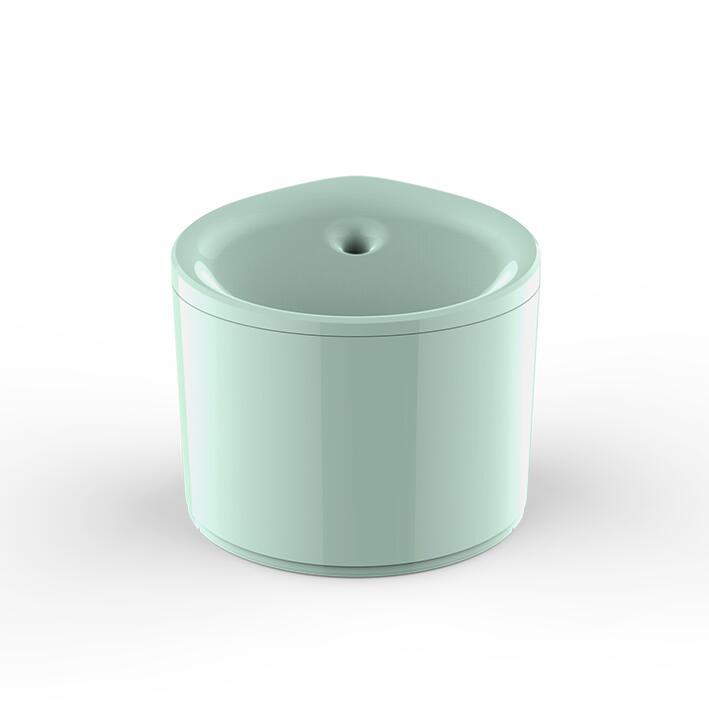 Fontaine à eau intelligente pour chat en plastique durable, design moderne, couleur vert menthe.