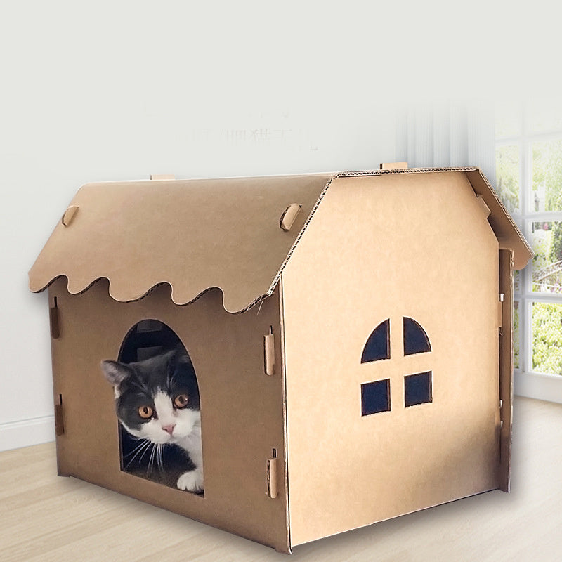 Maison en carton double couche pour chats