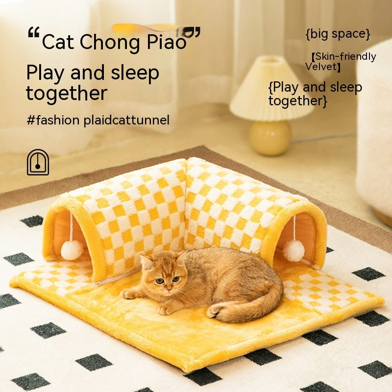 Couchage Tunnel Douillet pour Chats - Duokete