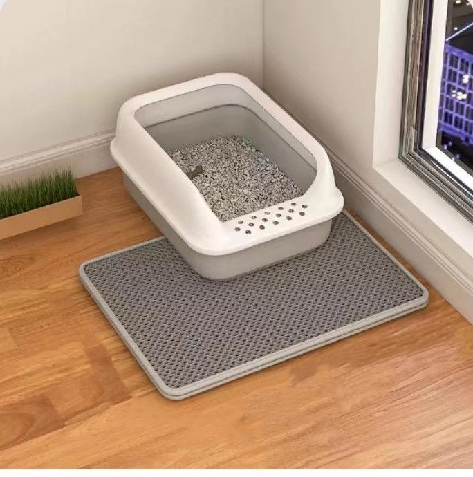 Tapis à Litière pour Chat à Double Couche Anti-Éclaboussures