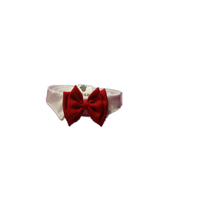 Nœud papillon en coton rouge élégant pour animaux, accessoire confortable pour chien ou chat.