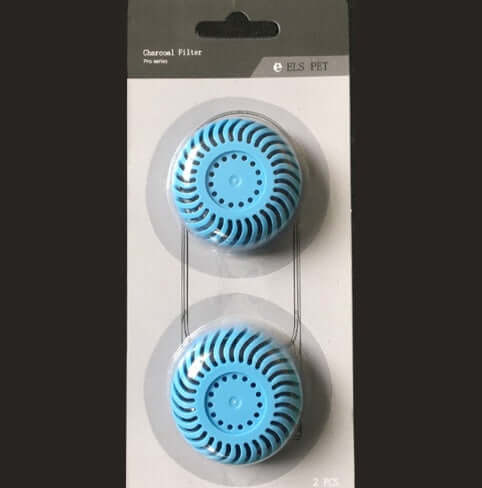 Filtres à charbon bleu pour purification d'eau, pack de 2, accessoires pour animaux de compagnie.