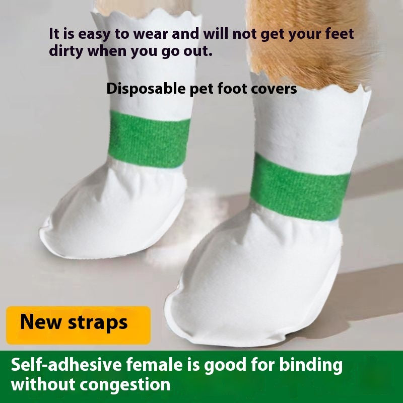 Chaussures pour chiens avec couverture en tissu, protectrices contre la saleté et l'eau, faciles à mettre.
