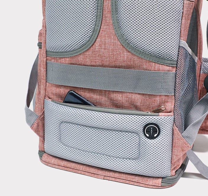Sac de transport pour petits chiens et chats avec poche avant et tissu en lin cationique, design portable.