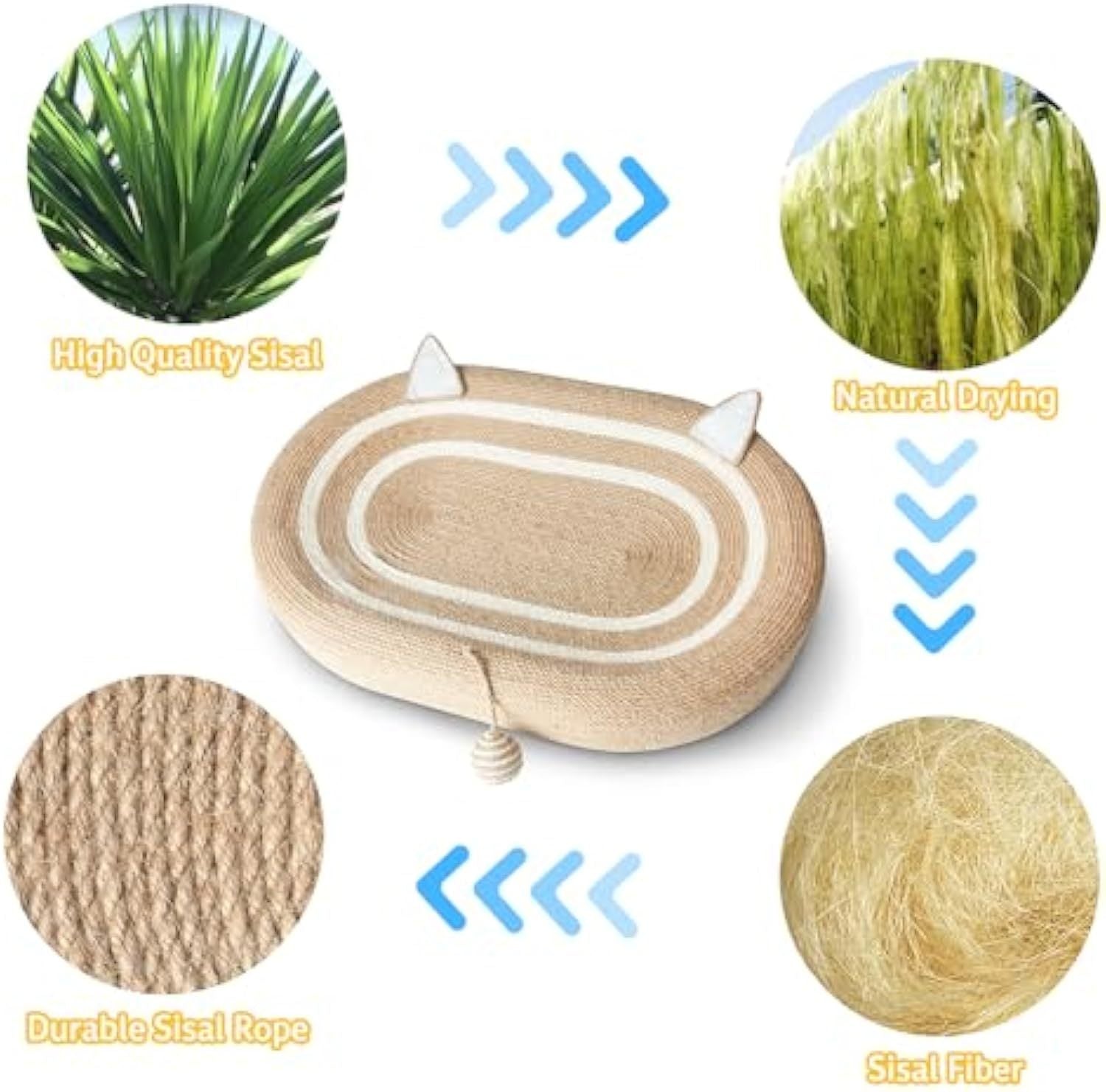 Lit Grattage 3 en 1 pour Chats en Sisal