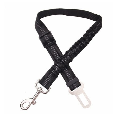 Ceinture de sécurité réglable pour chien en polyester robuste avec clip en métal.
