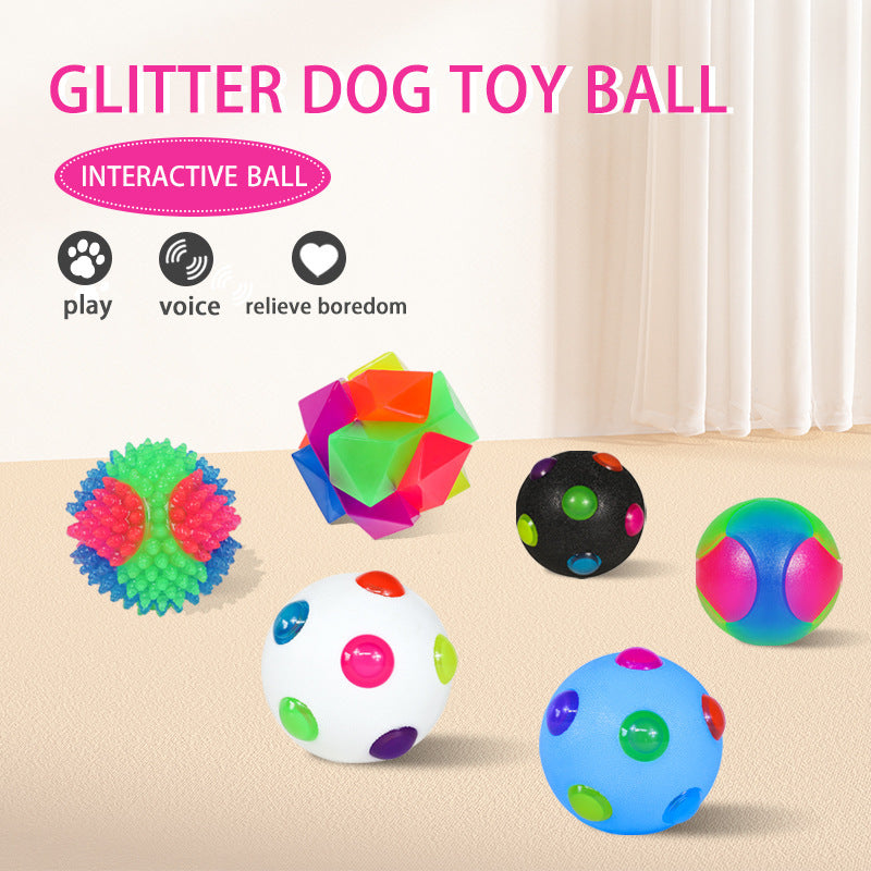 Balle Élastique Lumineuse Interactive pour Petit Chien