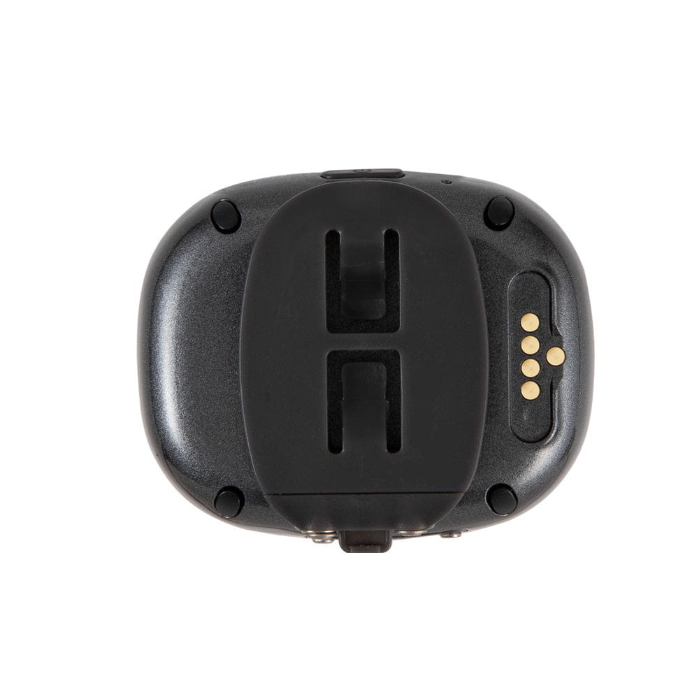 Mini Tracker Anti-Perte pour Chat avec LED, vue supérieure montrant les détails de conception et les points de connexion.