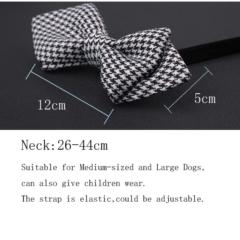Nœud papillon pour chiens et chats de style britannique, 12cm x 5cm, ajustable et élégant pour occasions spéciales.